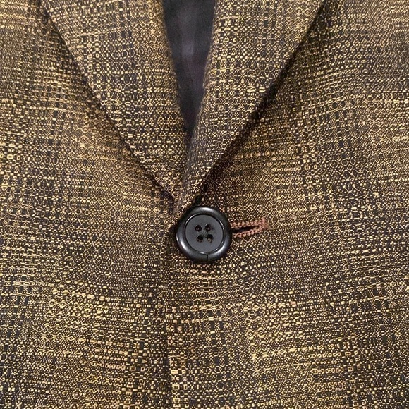 Jhane Barnes shawl collar Wool sport Coat jacket in black brown Size Men's 44L - Picture 5 of 9